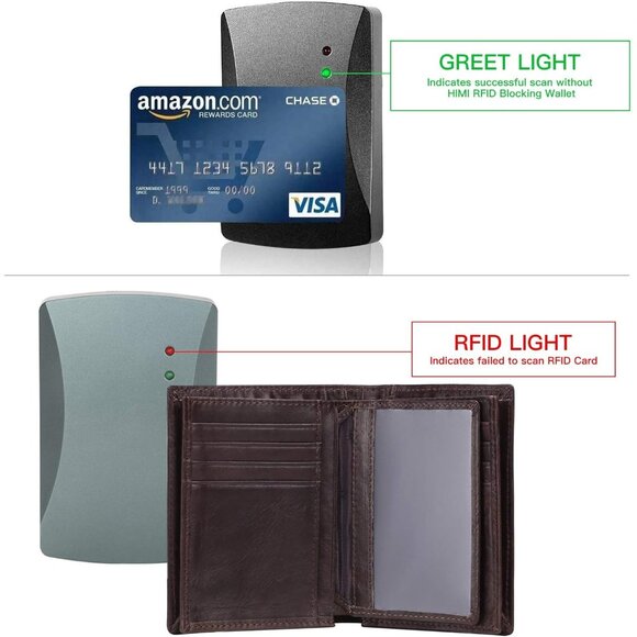 🆕Men's Coffee Leather RFID Bifold Wallet Large Capacity Credit Card Holder - Picture 6 of 6